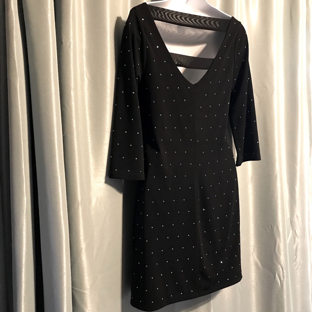 Express Black Evening Dress with Rhinestone Detail - Picture 4 of 9